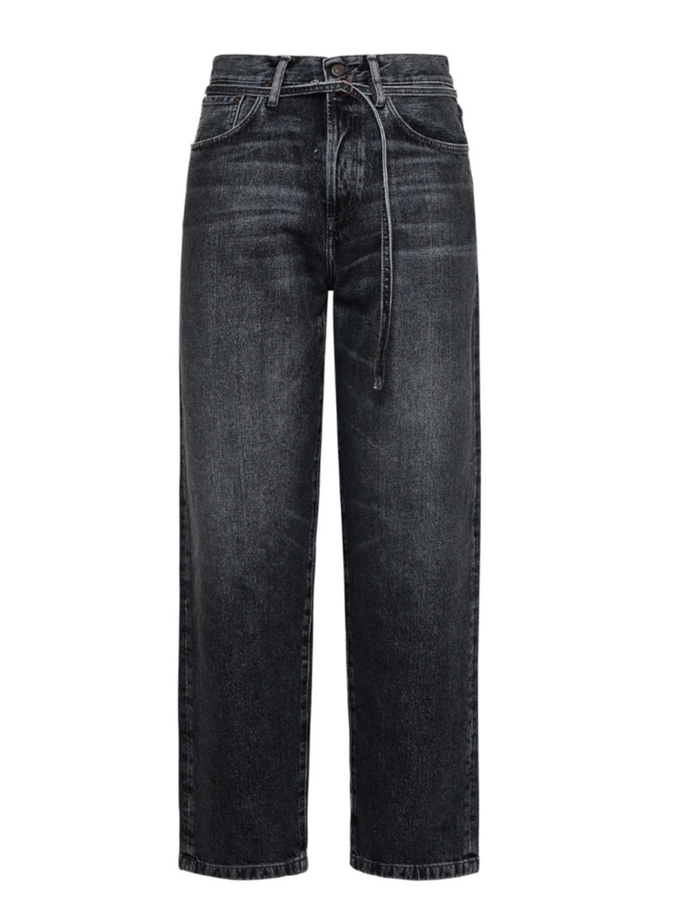 Acne Studios Black Washed Straight-Leg Jeans SZ 28